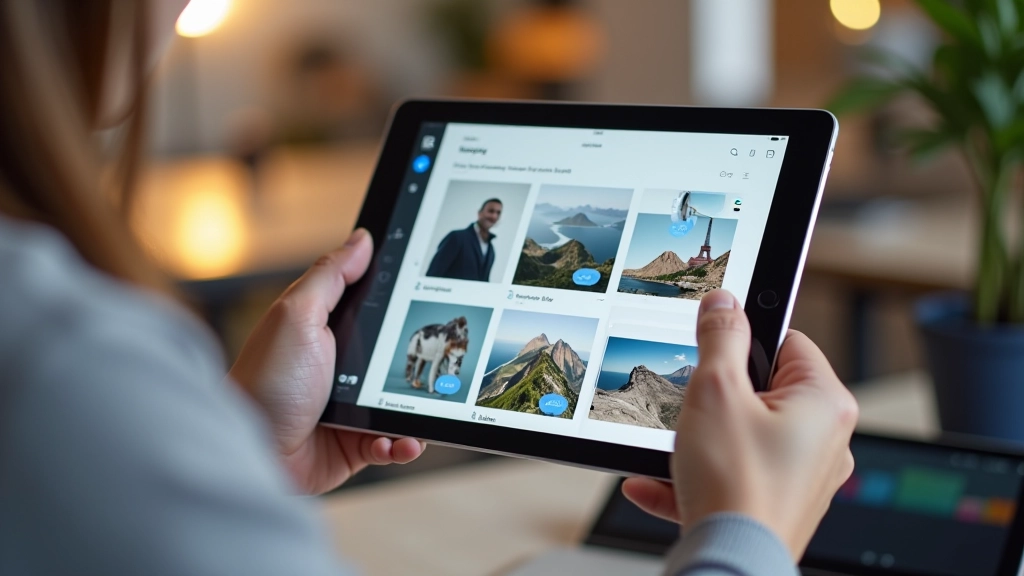 Galleria di immagini responsiva su uno schermo tablet con layout dinamico e adattivo
